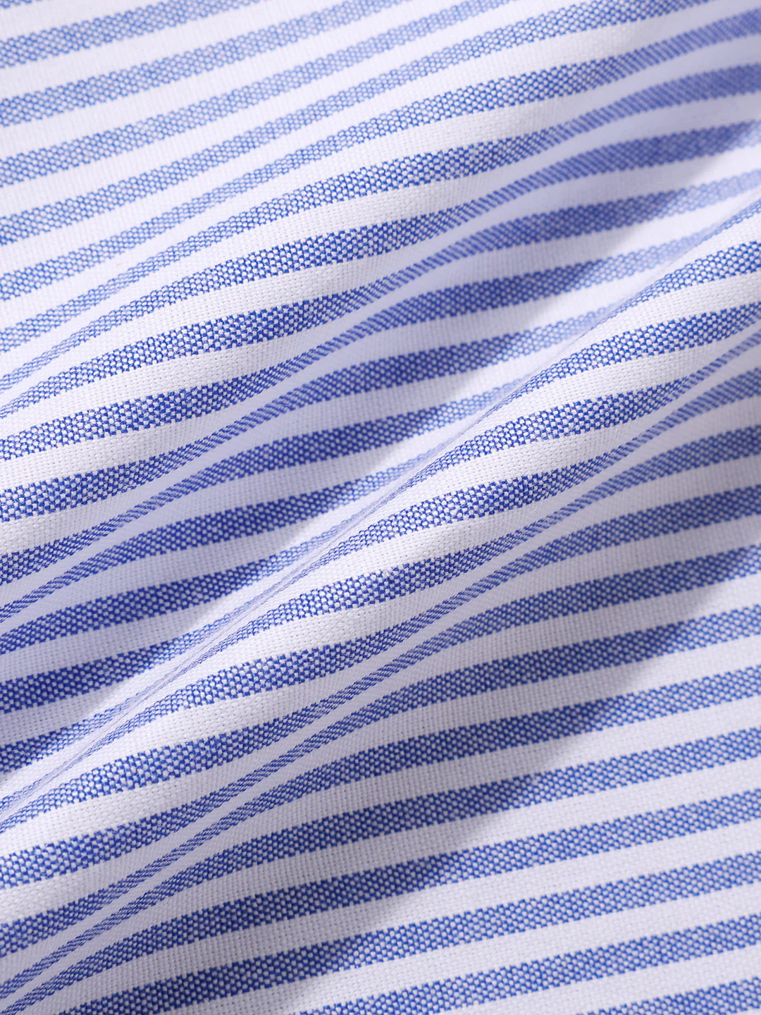 Men's Blue Slim Fit Vertical Stripes Formal Shirt - Image 7