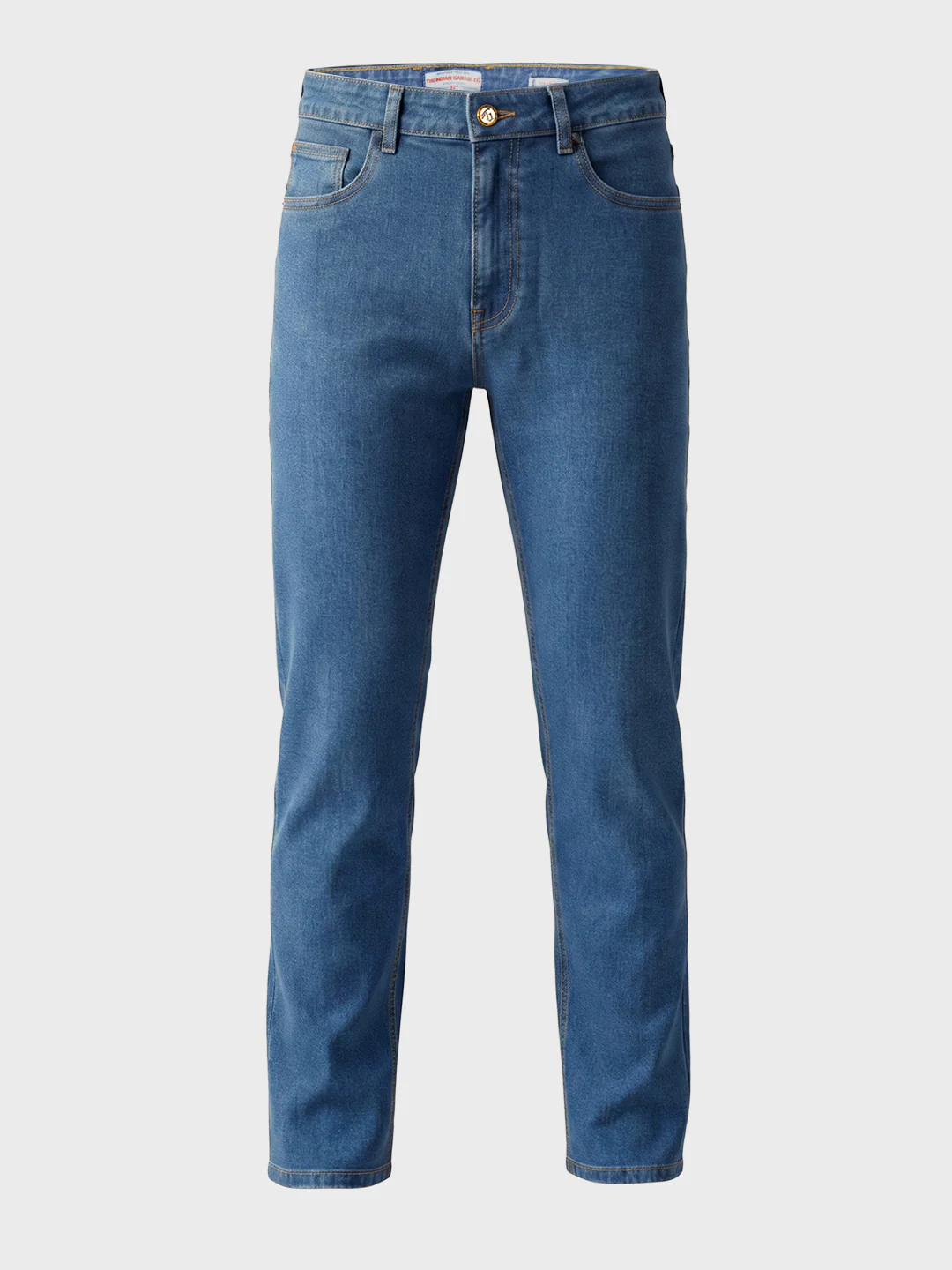 Men's Blue Slim Straight Fit Solid Casual Jeans - Image 6