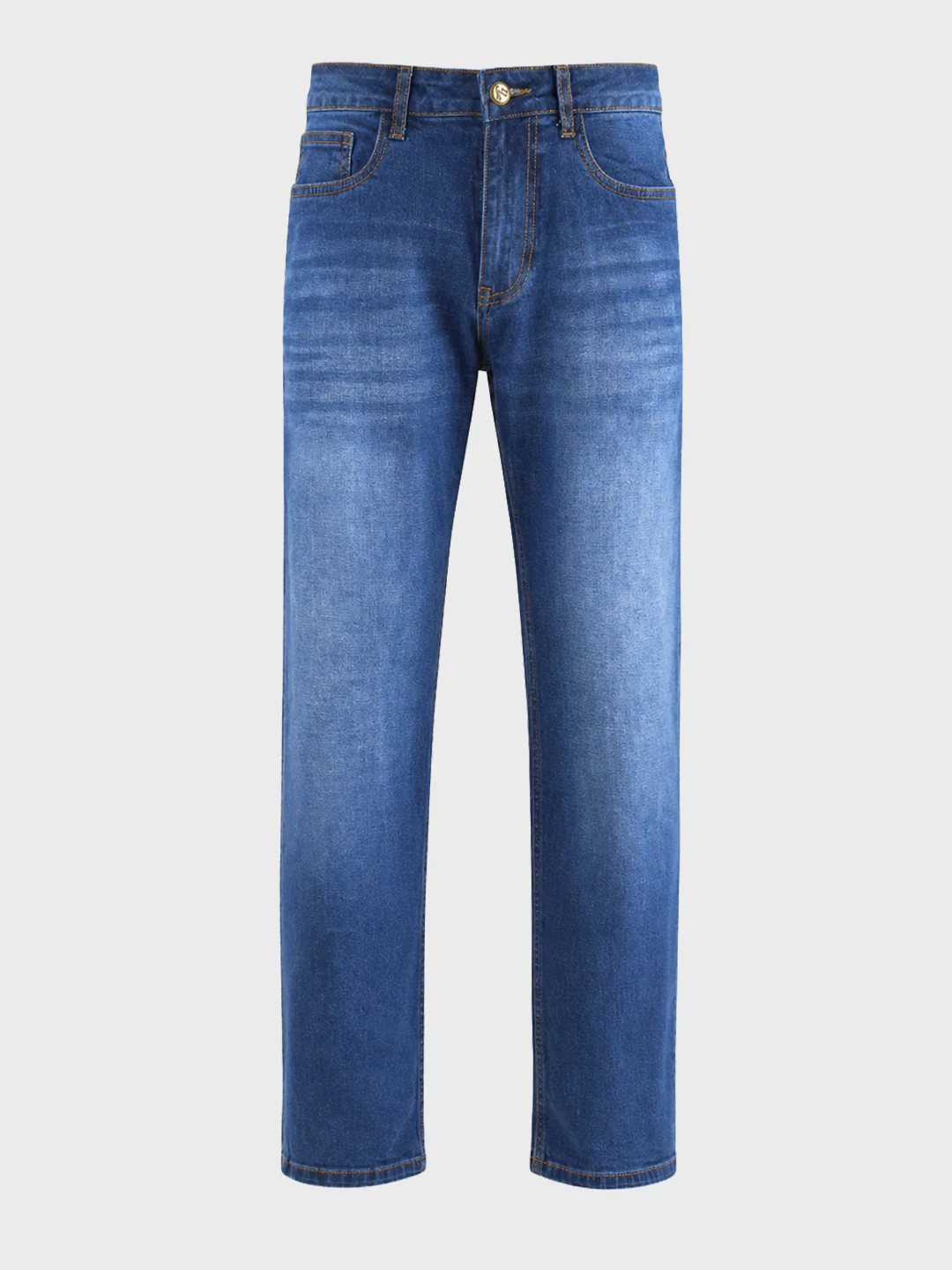 Men's Blue Slim Straight Fit Solid Casual Jeans - Image 7