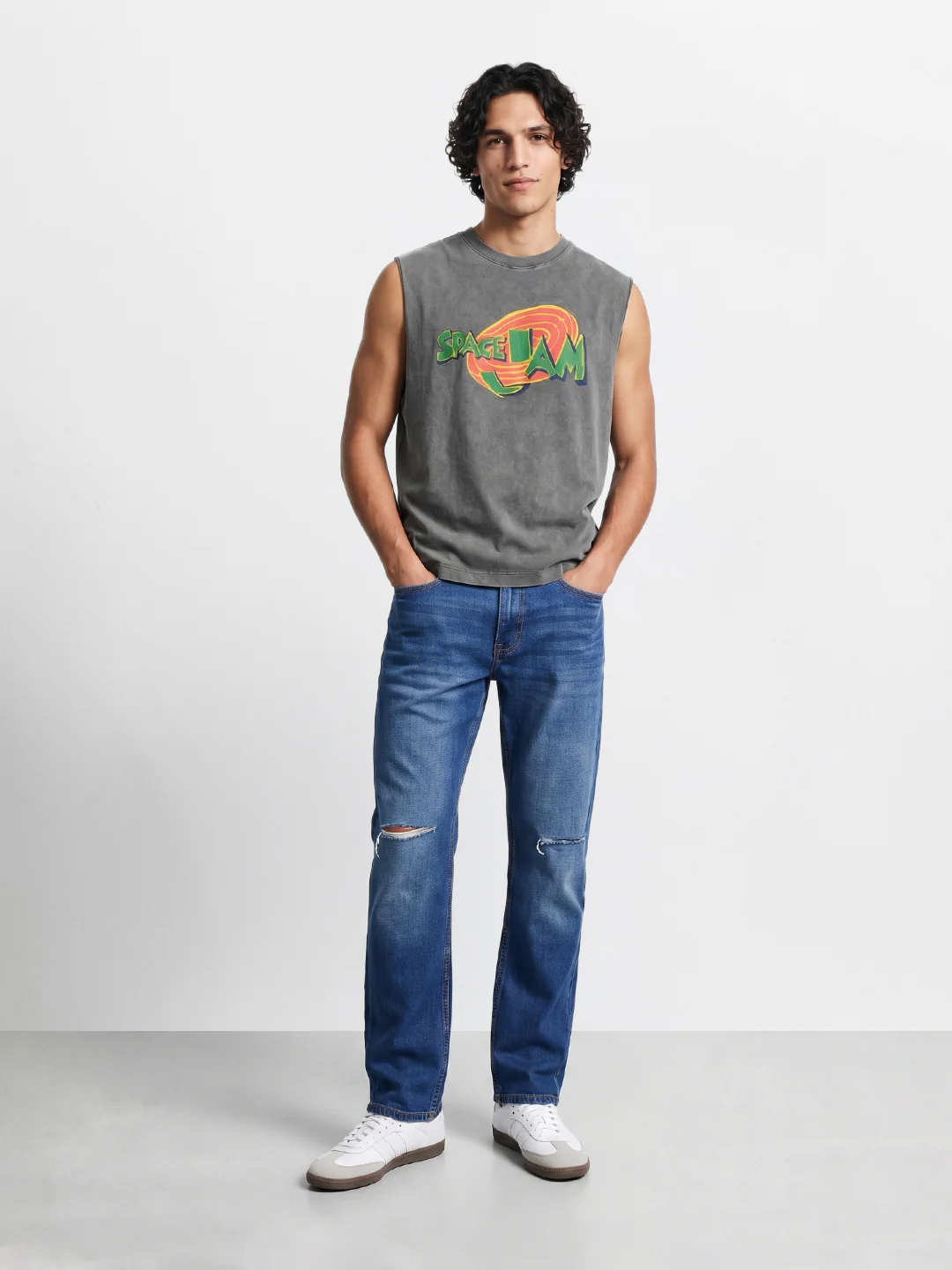 Men's Blue Slim Straight Fit Solid Casual Jeans - Image 5