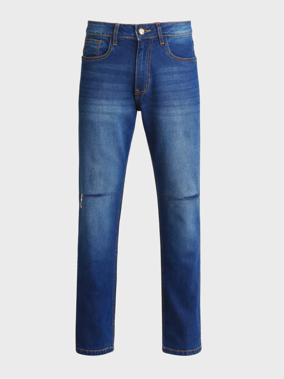 Men's Blue Slim Straight Fit Solid Casual Jeans - Image 6