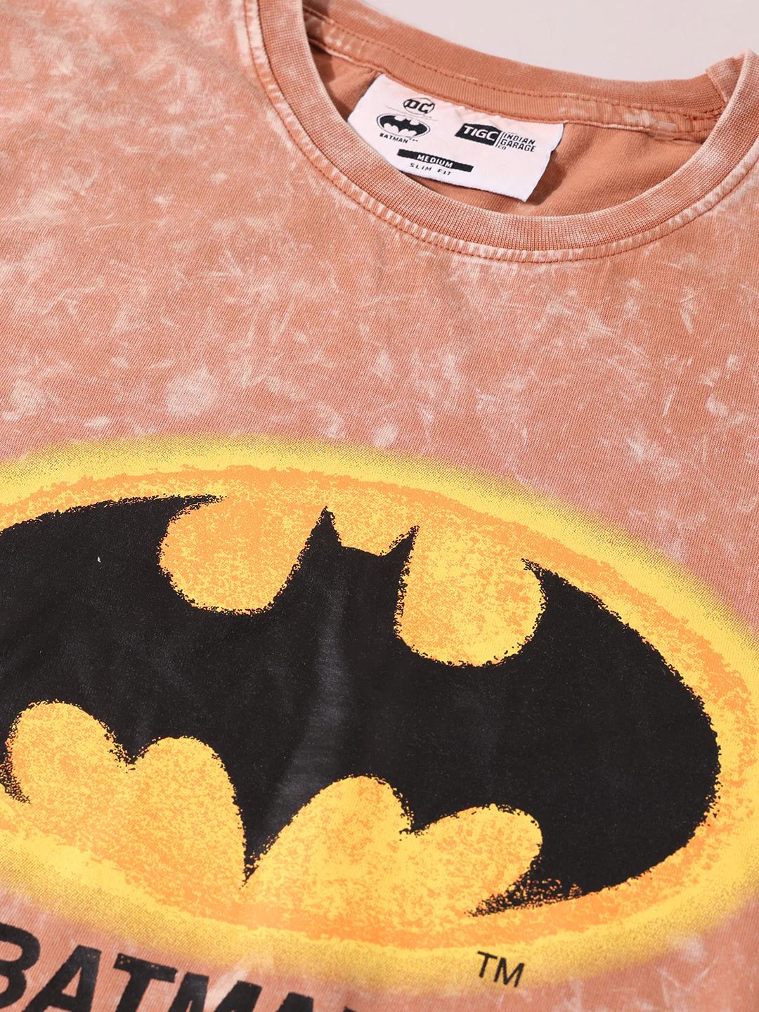 Men's Brown Boxy Fit  Batman Character T-Shirt - Image 3