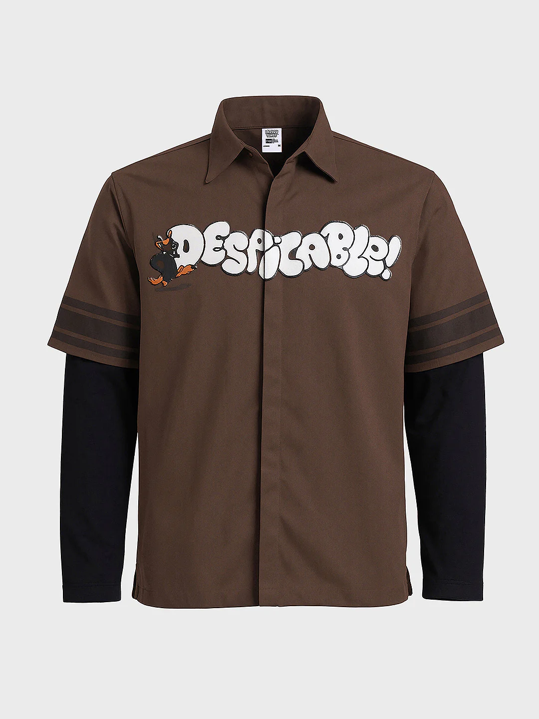 Men's Brown Boxy Fit  Loony Tunes Character  Shirt - Image 3