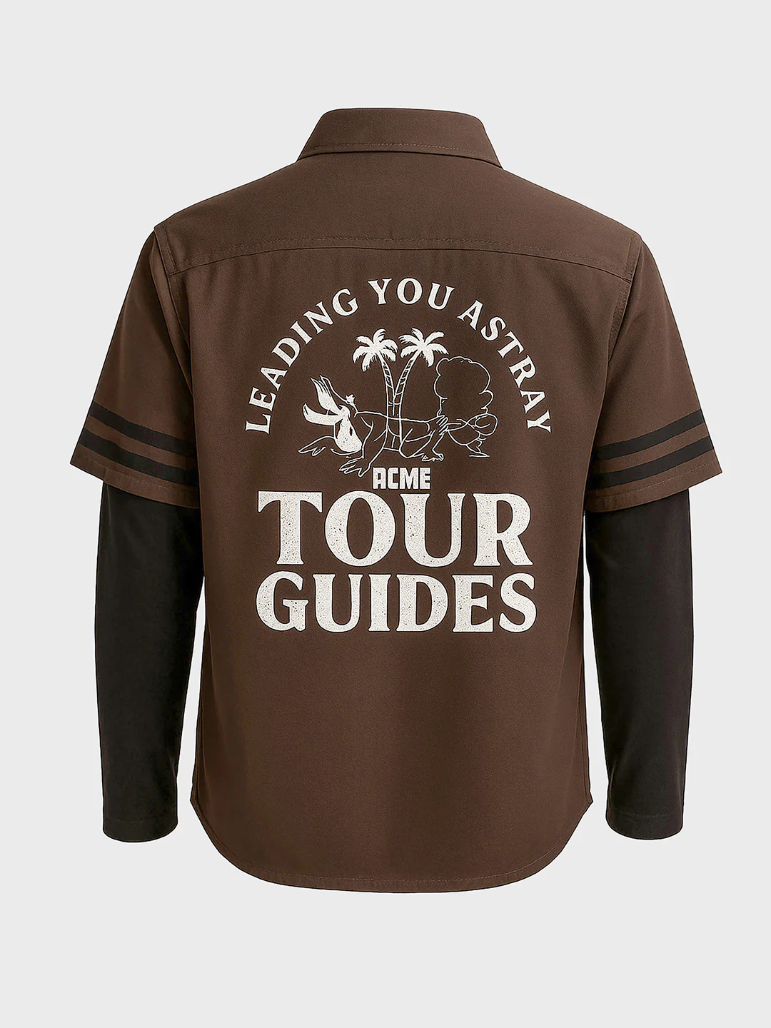 Men's Brown Boxy Fit  Loony Tunes Character  Shirt - Image 4