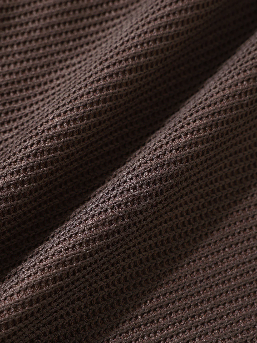Men's Brown Boxy Fit Textured Casual T-Shirt - Image 7