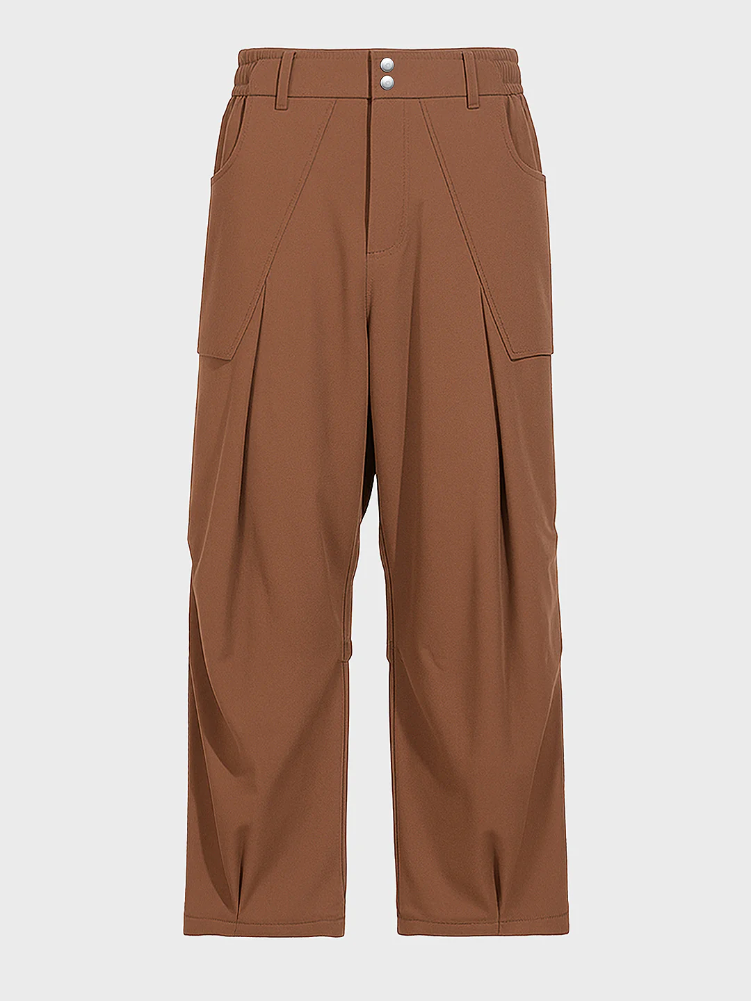 Men's Brown Loose Fit Solid Utility Trousers - Image 3