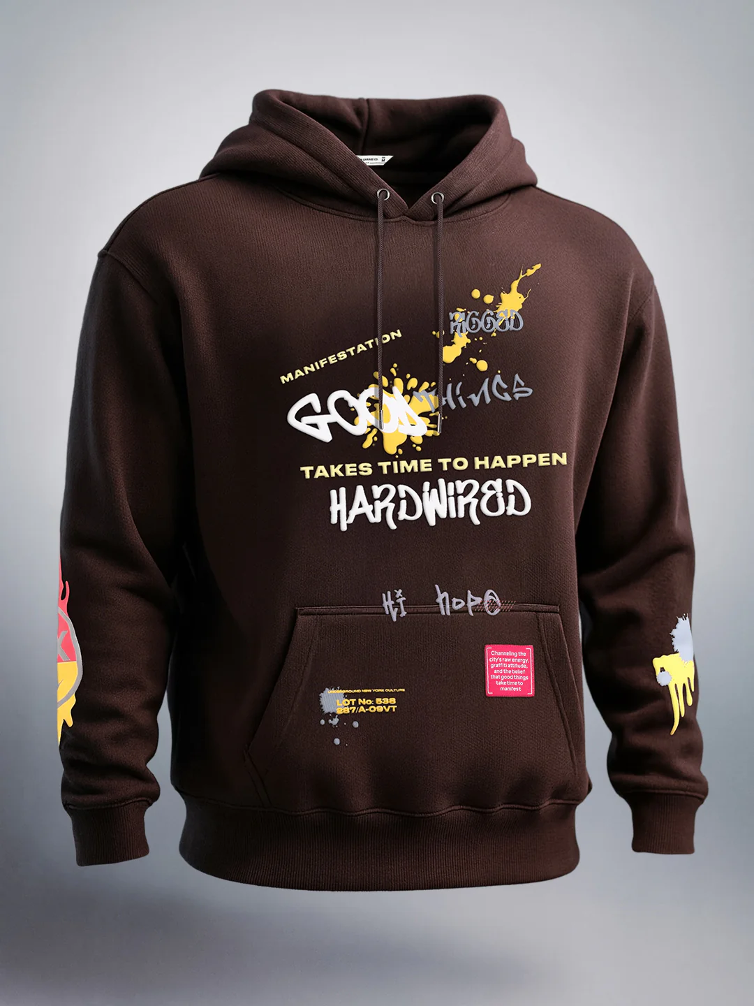 Men's Brown Oversized Fit Printed Street Sweatshirt - Image 3