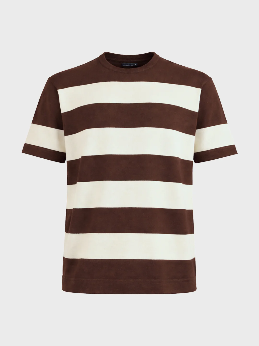 Men's Brown Oversized Fit Striped Casual T-Shirt - Image 5