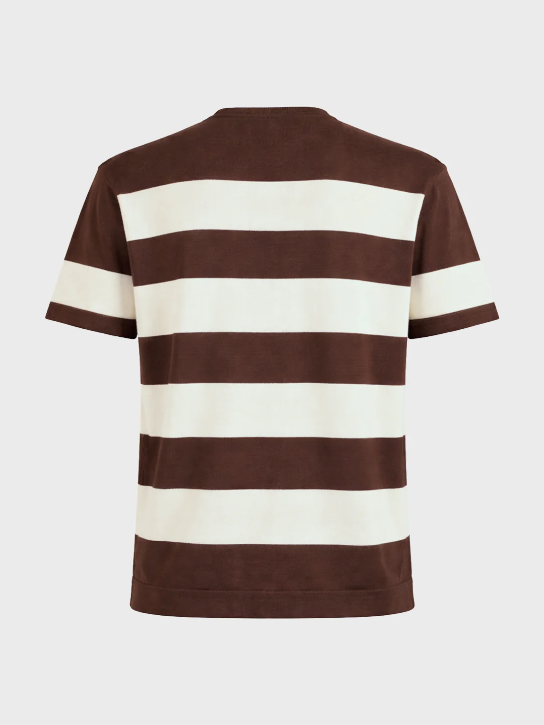 Men's Brown Oversized Fit Striped Casual T-Shirt - Image 6