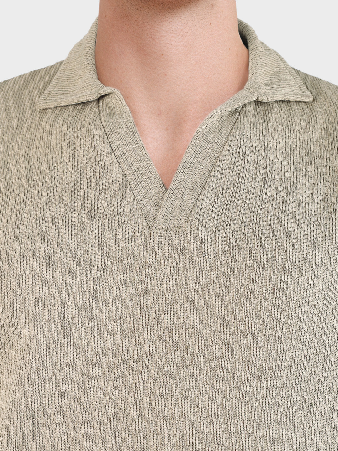 Men's Brown Oversized Fit Textured Casual T-Shirts - Image 7