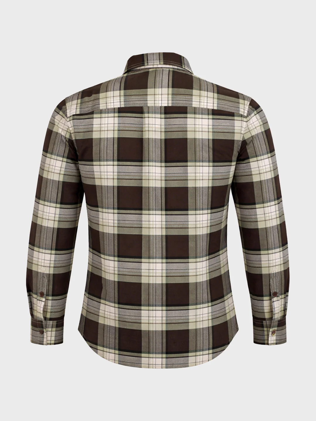 Men's Brown Regular Fit Checked Casual Shirt - Image 7