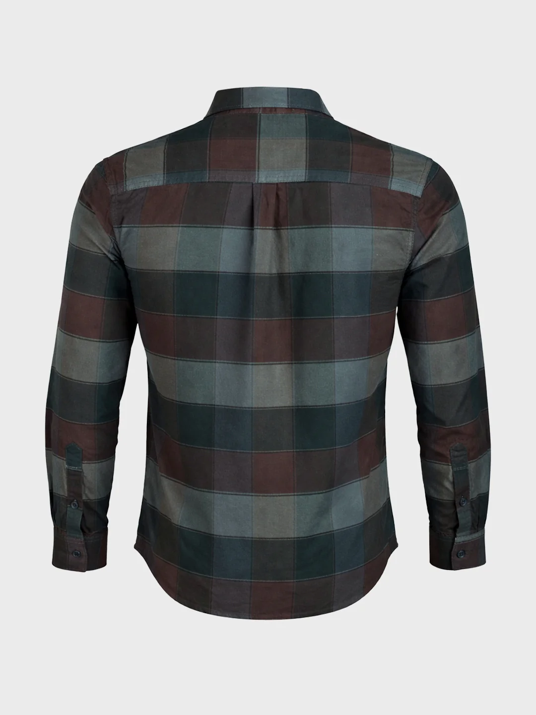 Men's Brown Slim Fit Checkered Casual Shirt - Image 6