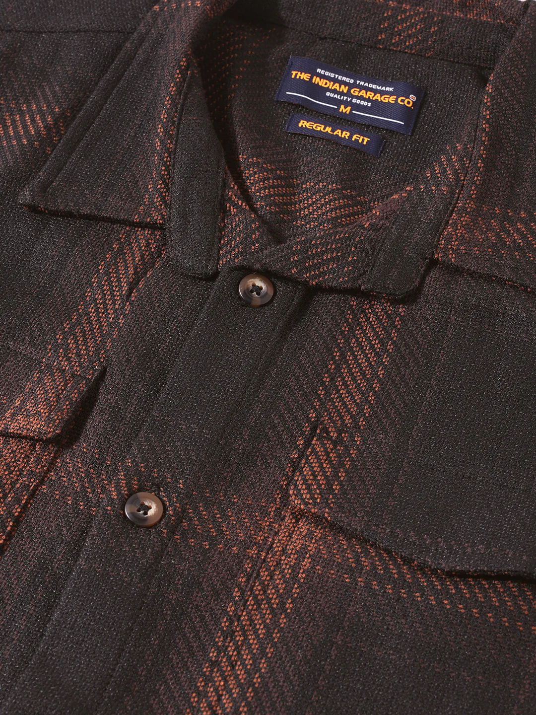 Men's Brown Regular Fit Checked Casual Shirt - Image 3