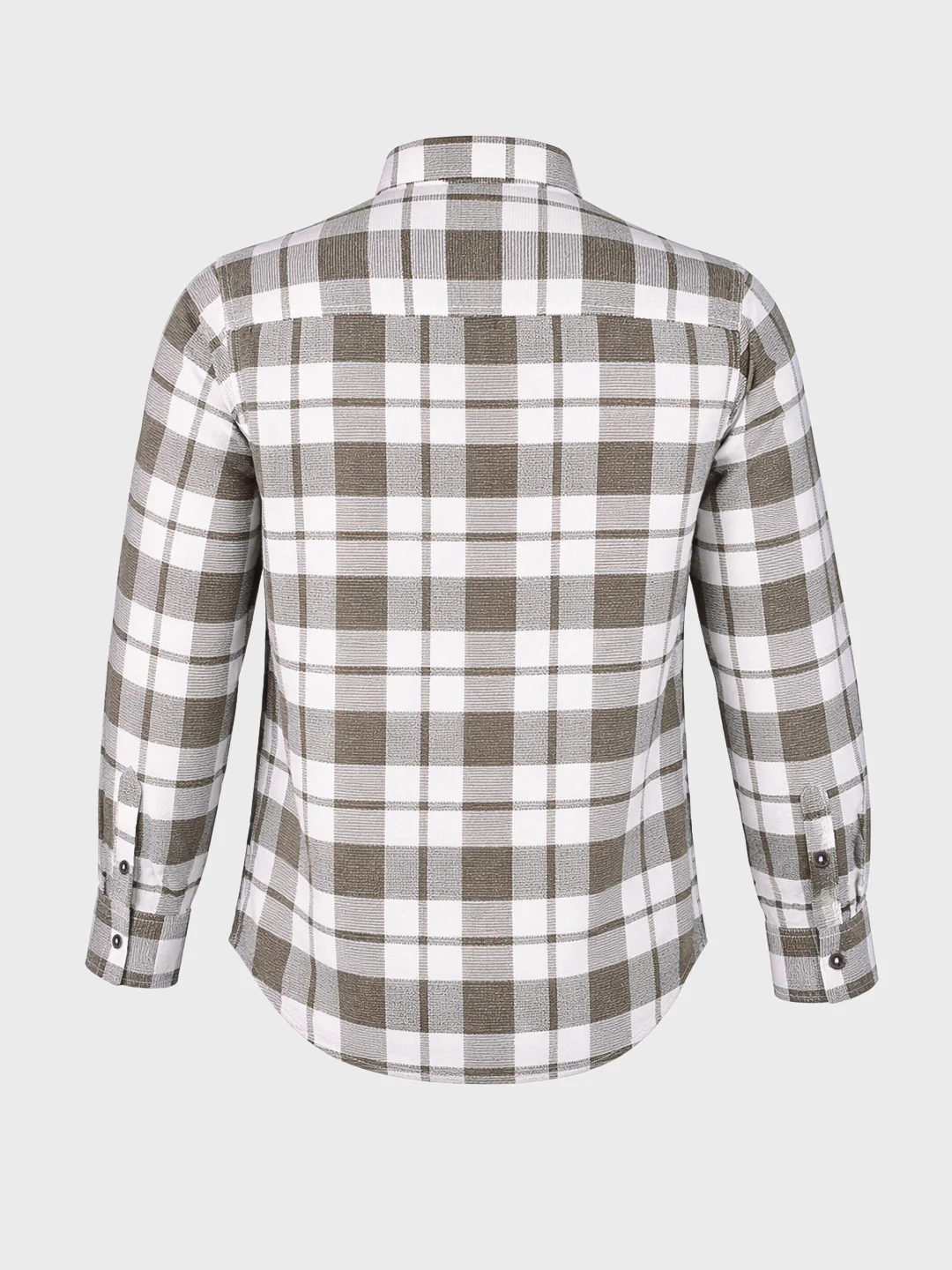 Men's Brown Regular Fit Checkered Casual Shirt - Image 6