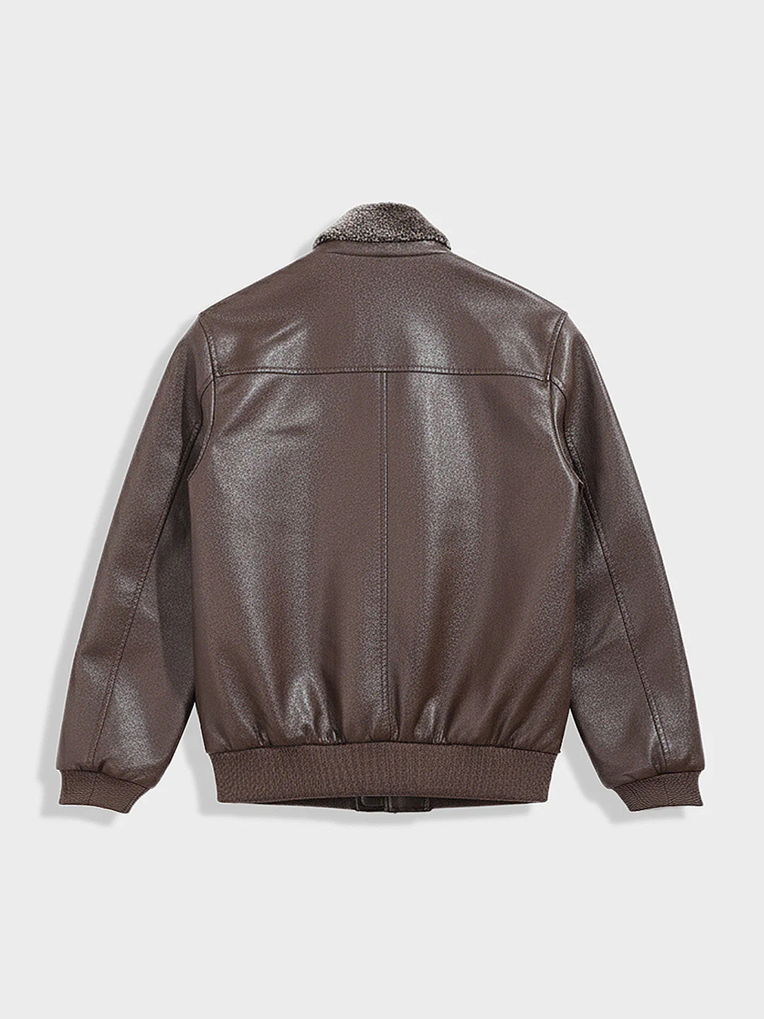 Men's Brown Regular Fit Embroided Casual Bomber Jacket - Image 4