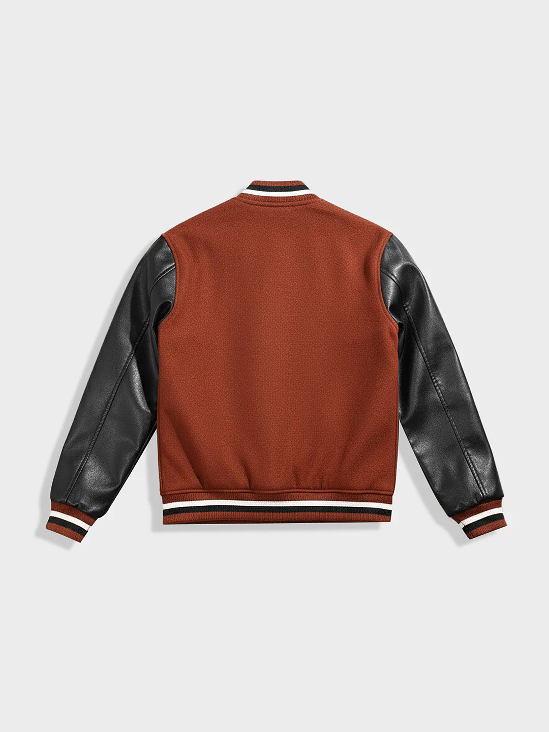 Men's Brown Regular Fit Embroided Casual Bomber Jacket - Image 4