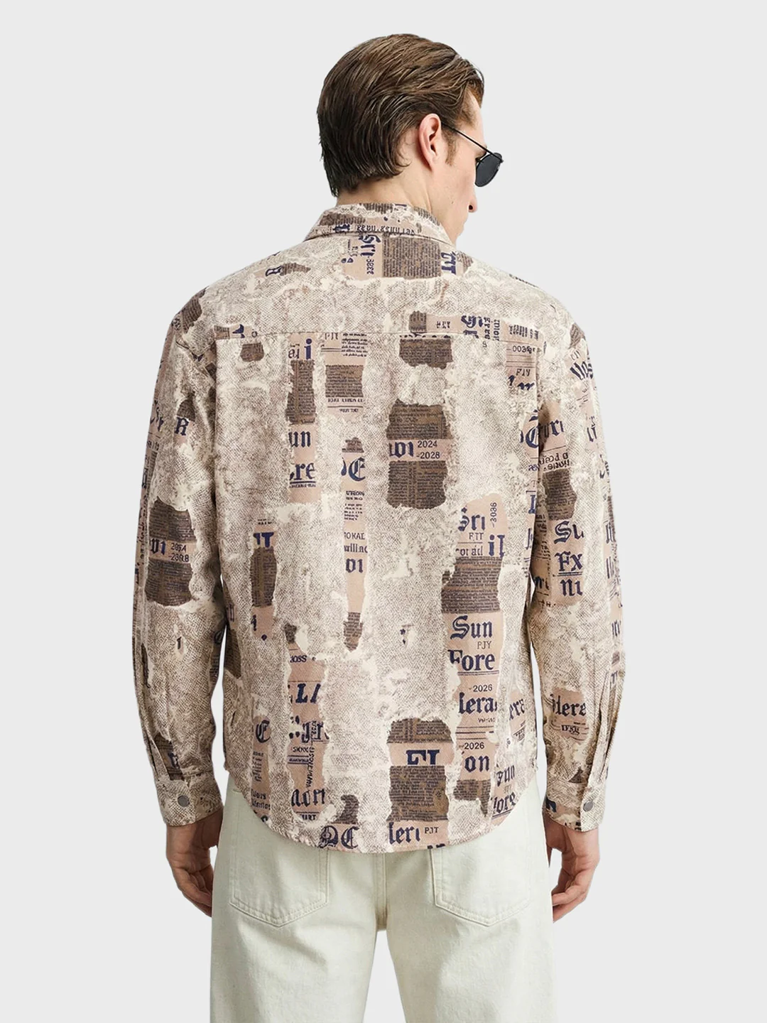 Men's Brown Regular Fit Printed Casual Shirt - Image 4