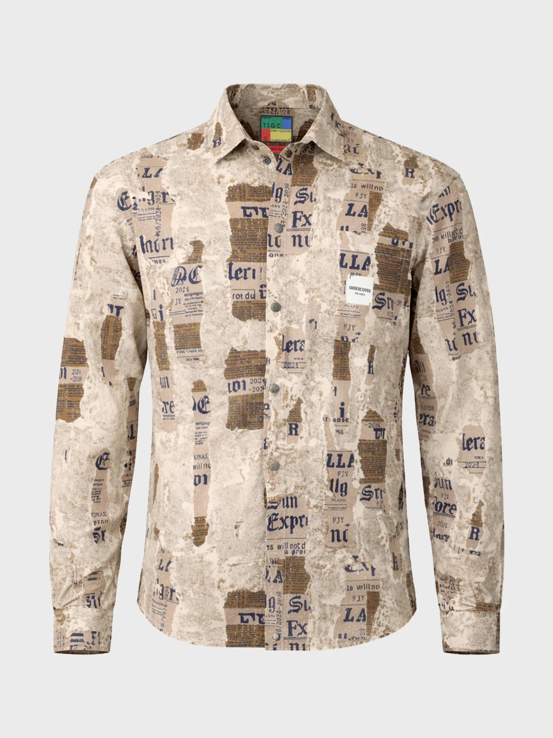 Men's Brown Regular Fit Printed Casual Shirt - Image 5