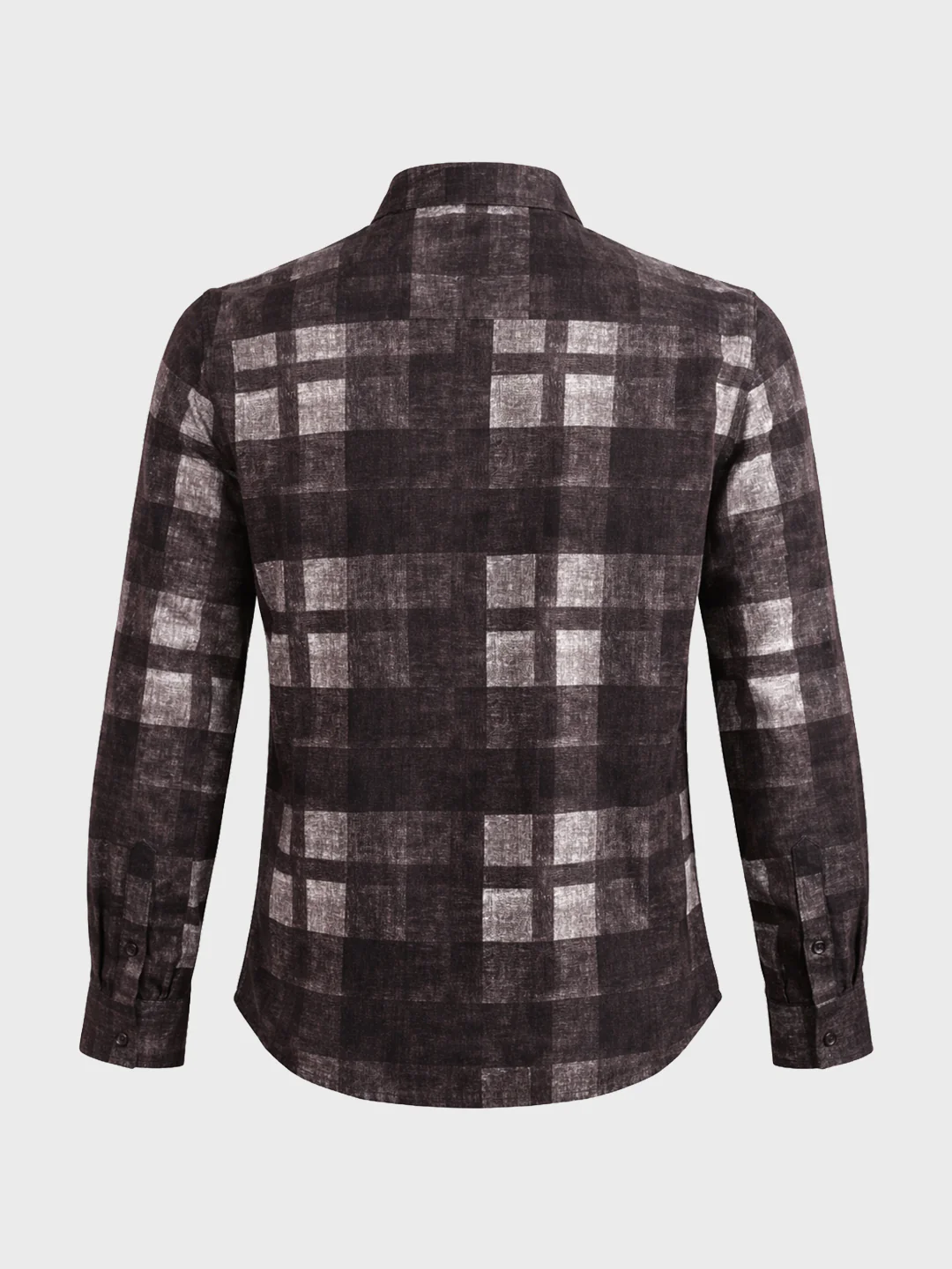 Men's Brown Regular Fit Checkered Casual Shirt - Image 7