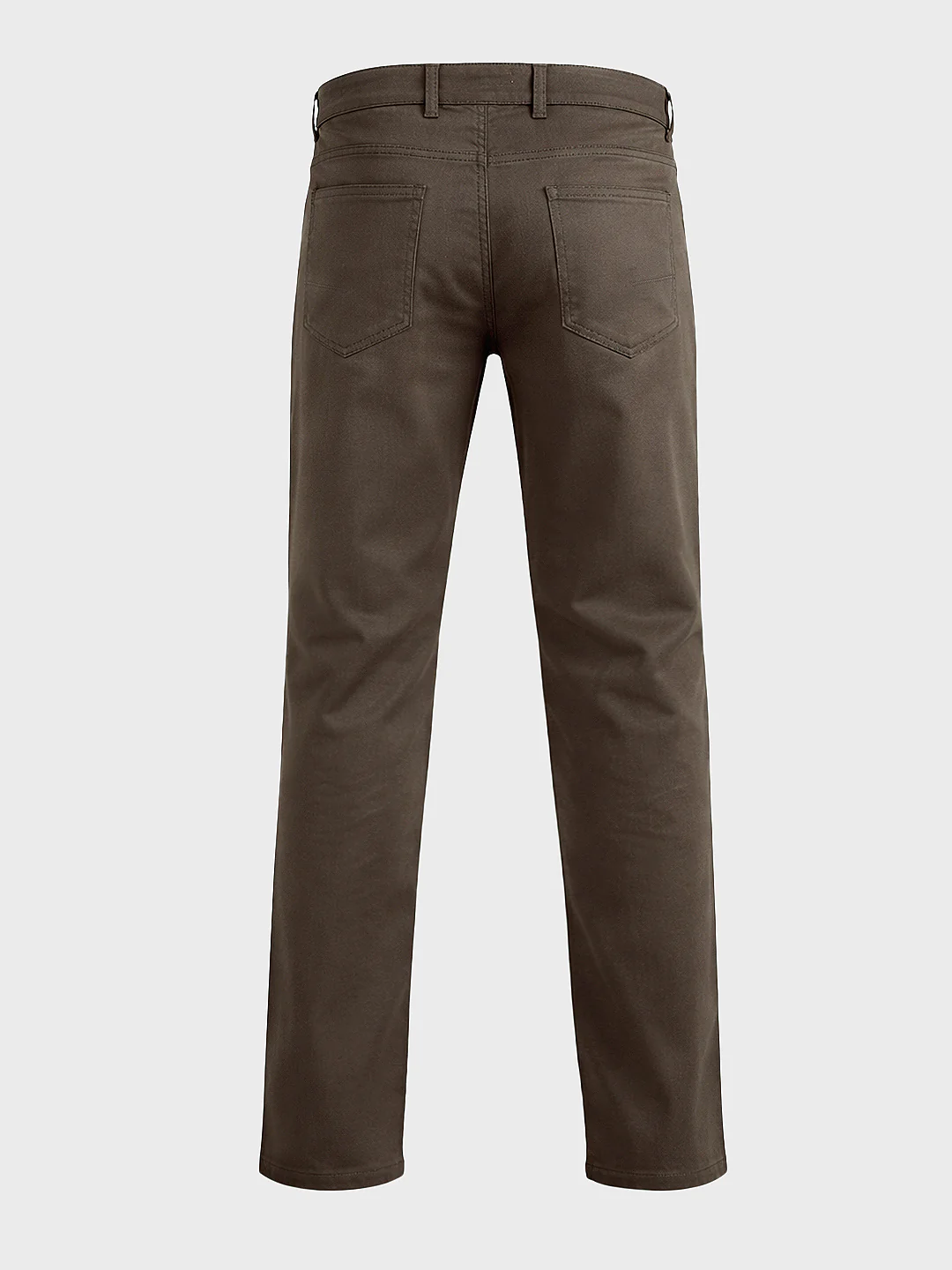 Men's Brown Regular Fit Solid Casual Chinos - Image 5