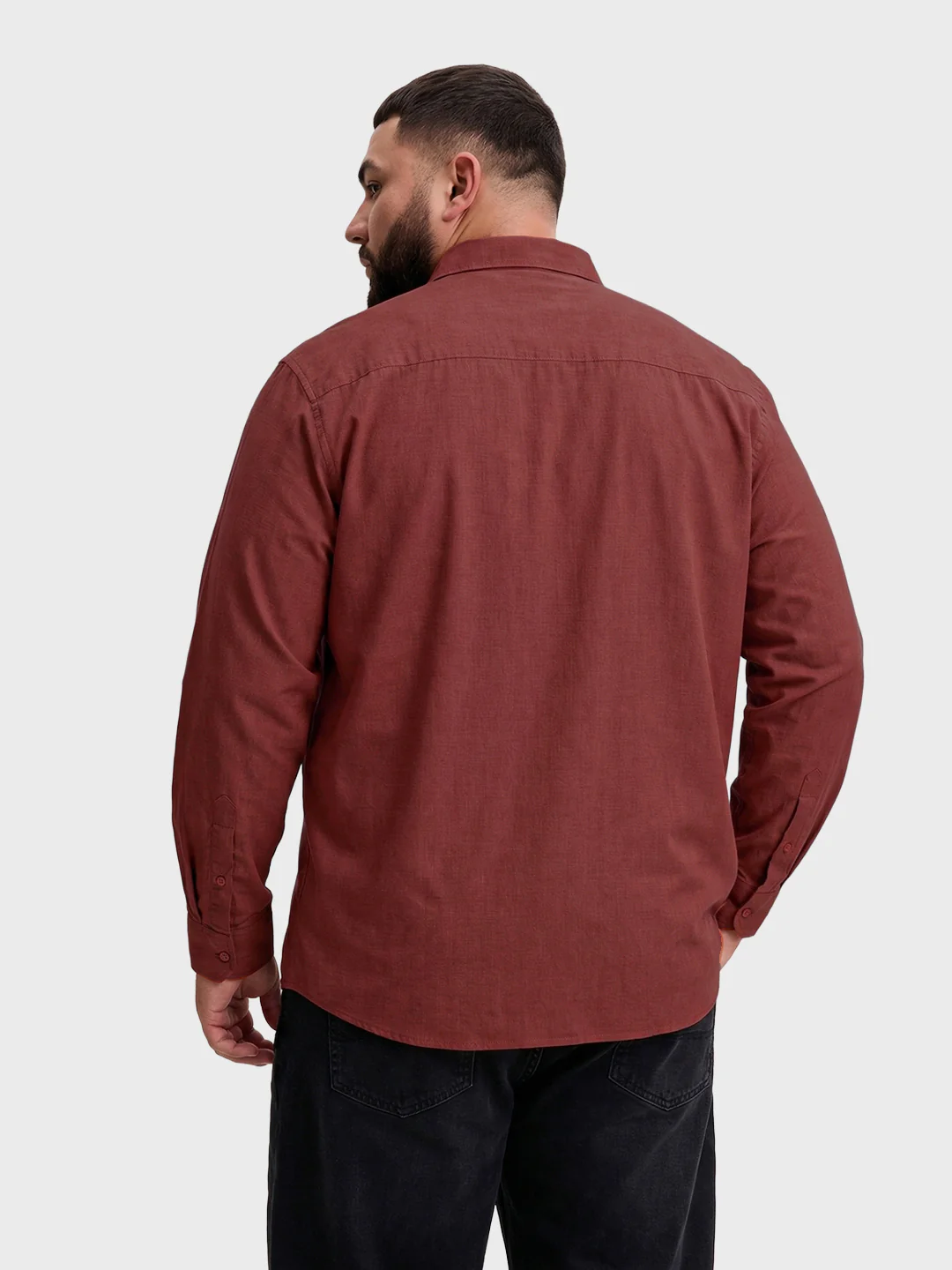 Men's Brown Regular Fit Solid Casual Shirt - Image 3