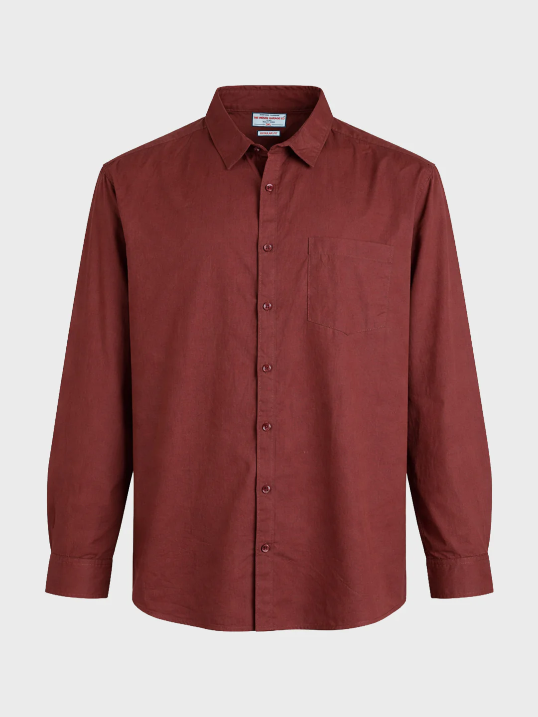 Men's Brown Regular Fit Solid Casual Shirt - Image 4