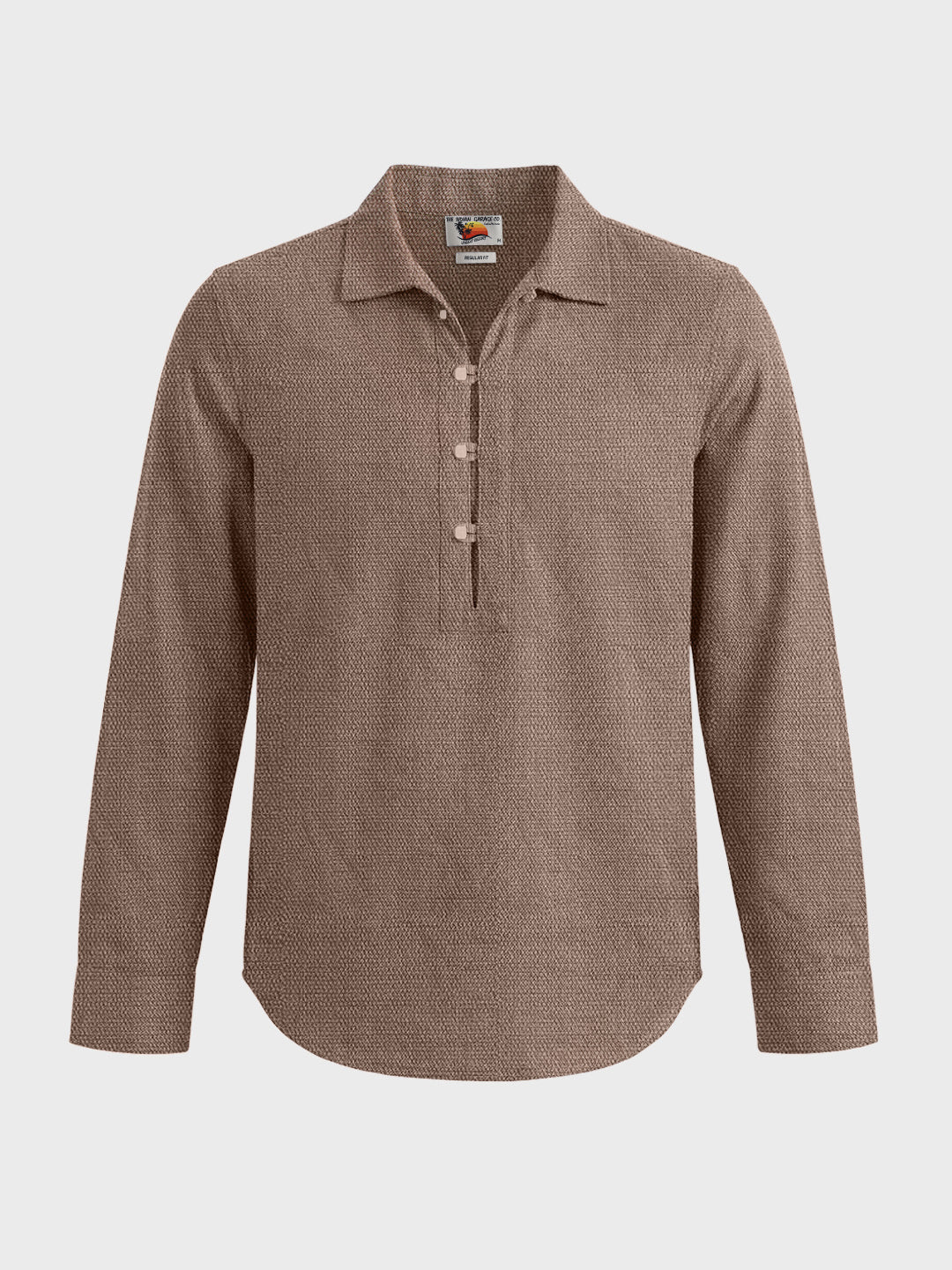 Men's Brown Regular Fit Solid Casual Shirts - Image 6