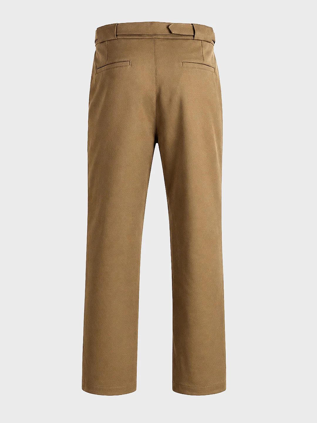 Men's Brown Regular Fit Solid Casual Trousers - Image 8