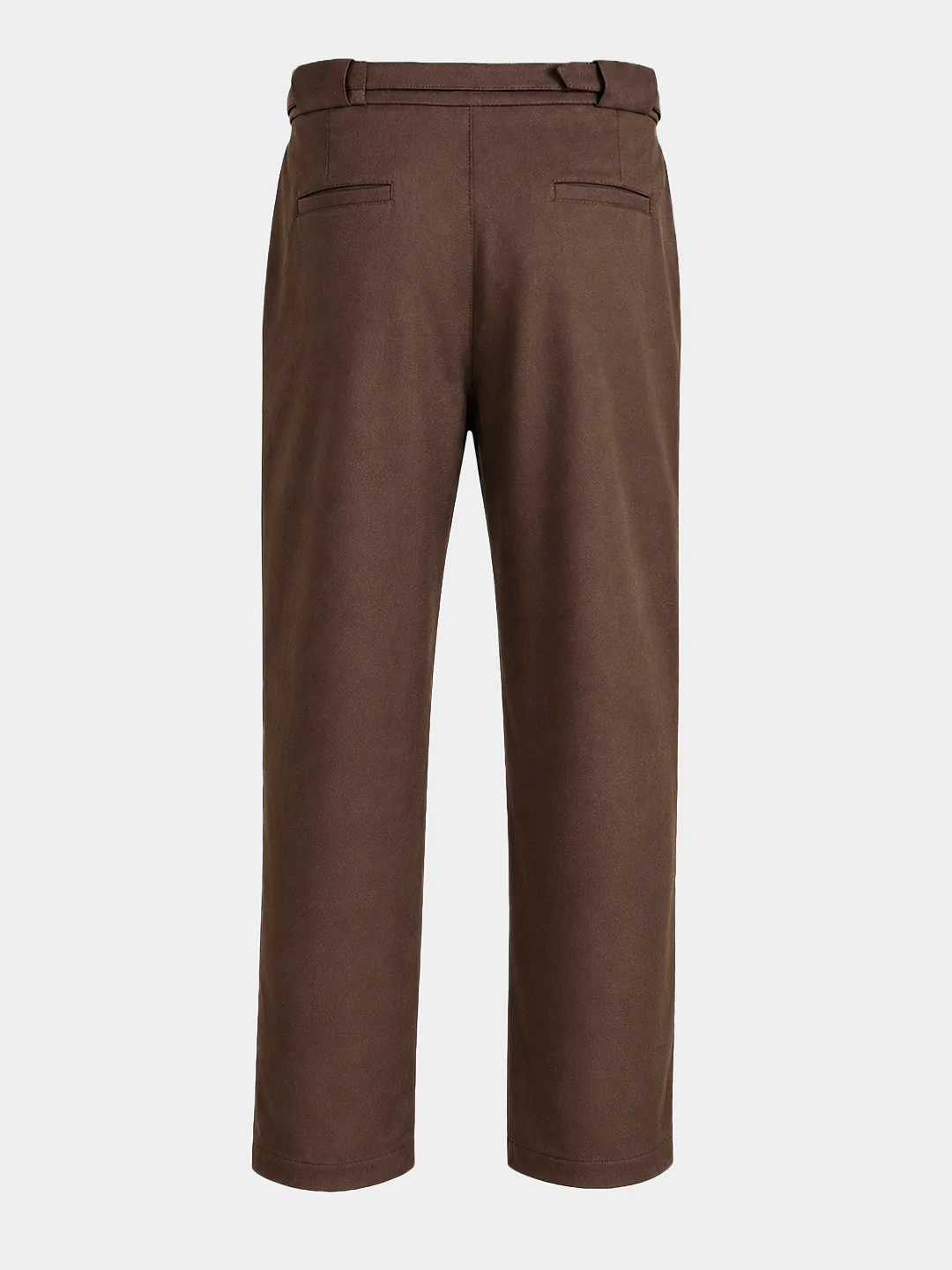Men's Brown Regular Fit Solid Casual Trousers - Image 8