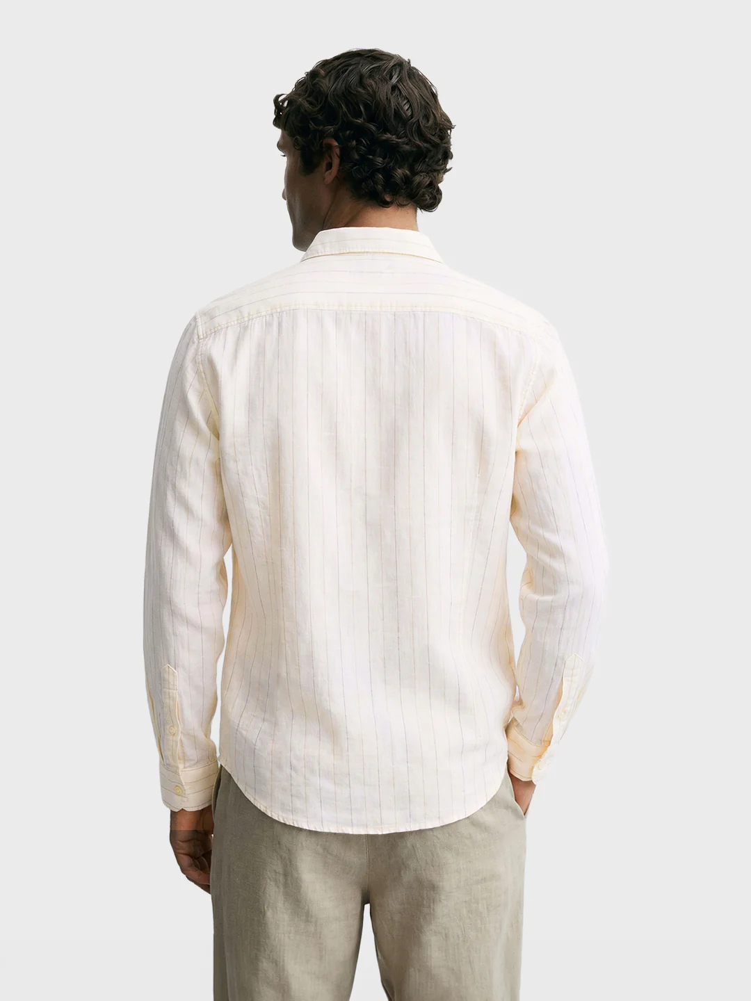 Men's Brown Regular Fit Striped Casual Shirts - Image 5