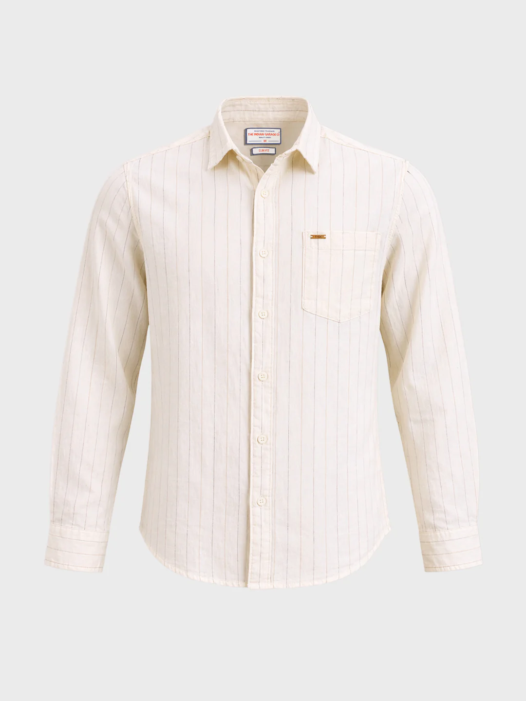 Men's Brown Regular Fit Striped Casual Shirts - Image 6