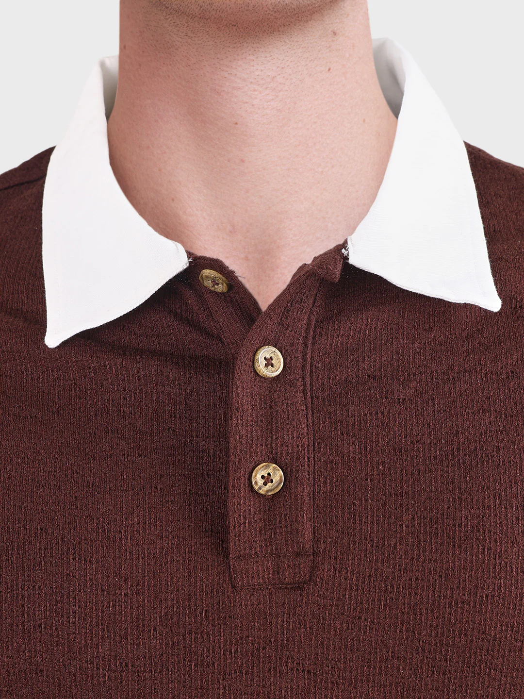 Men's Brown Regular Fit Striped Casual T-Shirt - Image 7