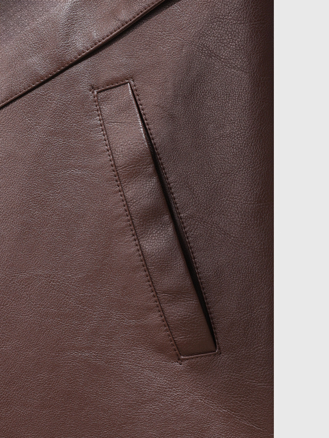 Men's Brown Relaxed Fit Solid Casual Bomber Jacket - Image 6