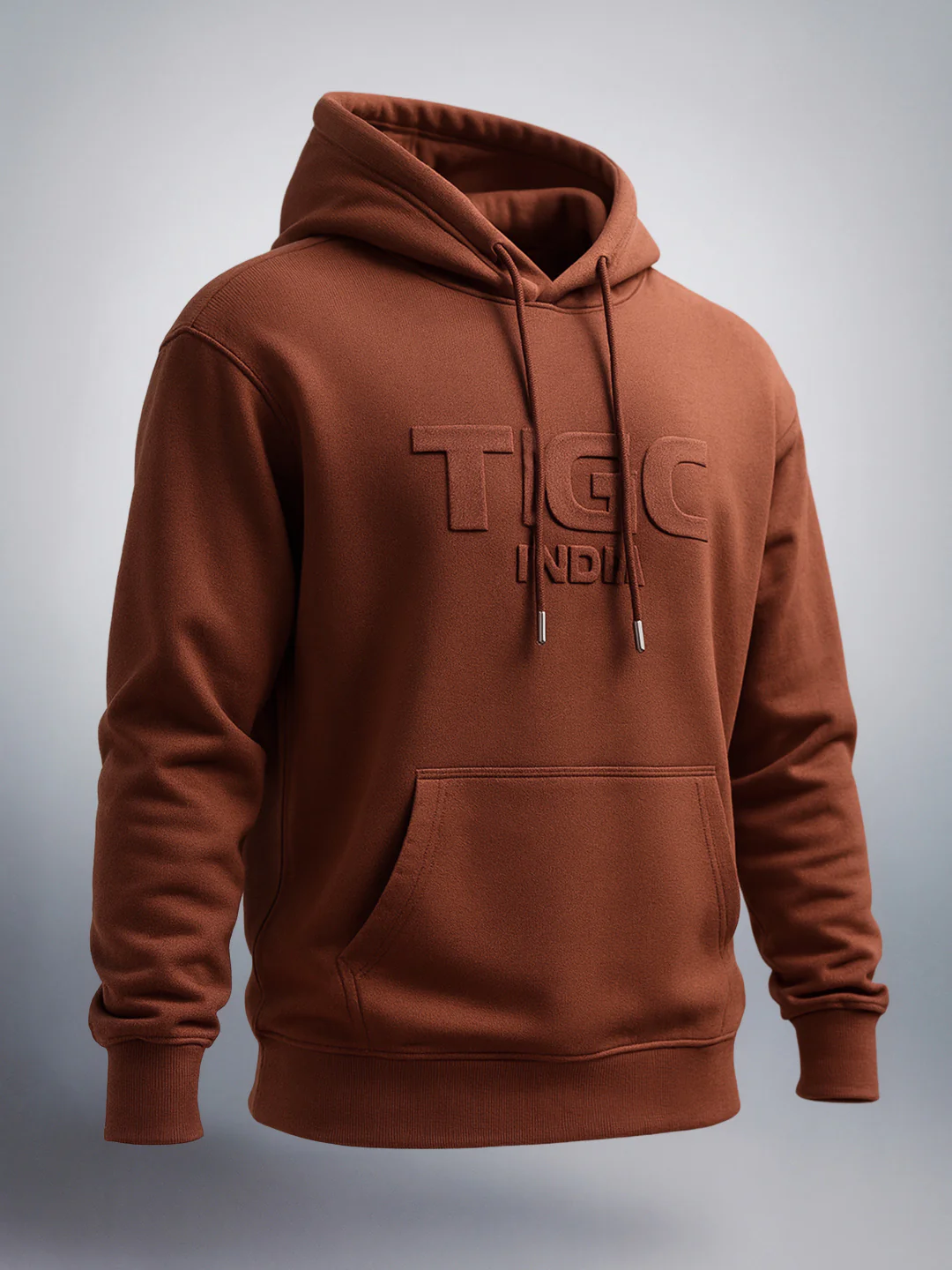 Men's Brown Relaxed Fit Embroided Casual Sweatshirt - Image 3