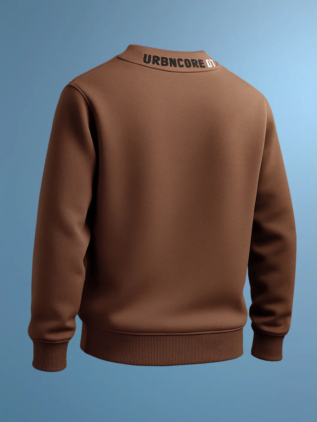 Men's Brown Relaxed Fit Embroided Casual Sweatshirt - Image 2