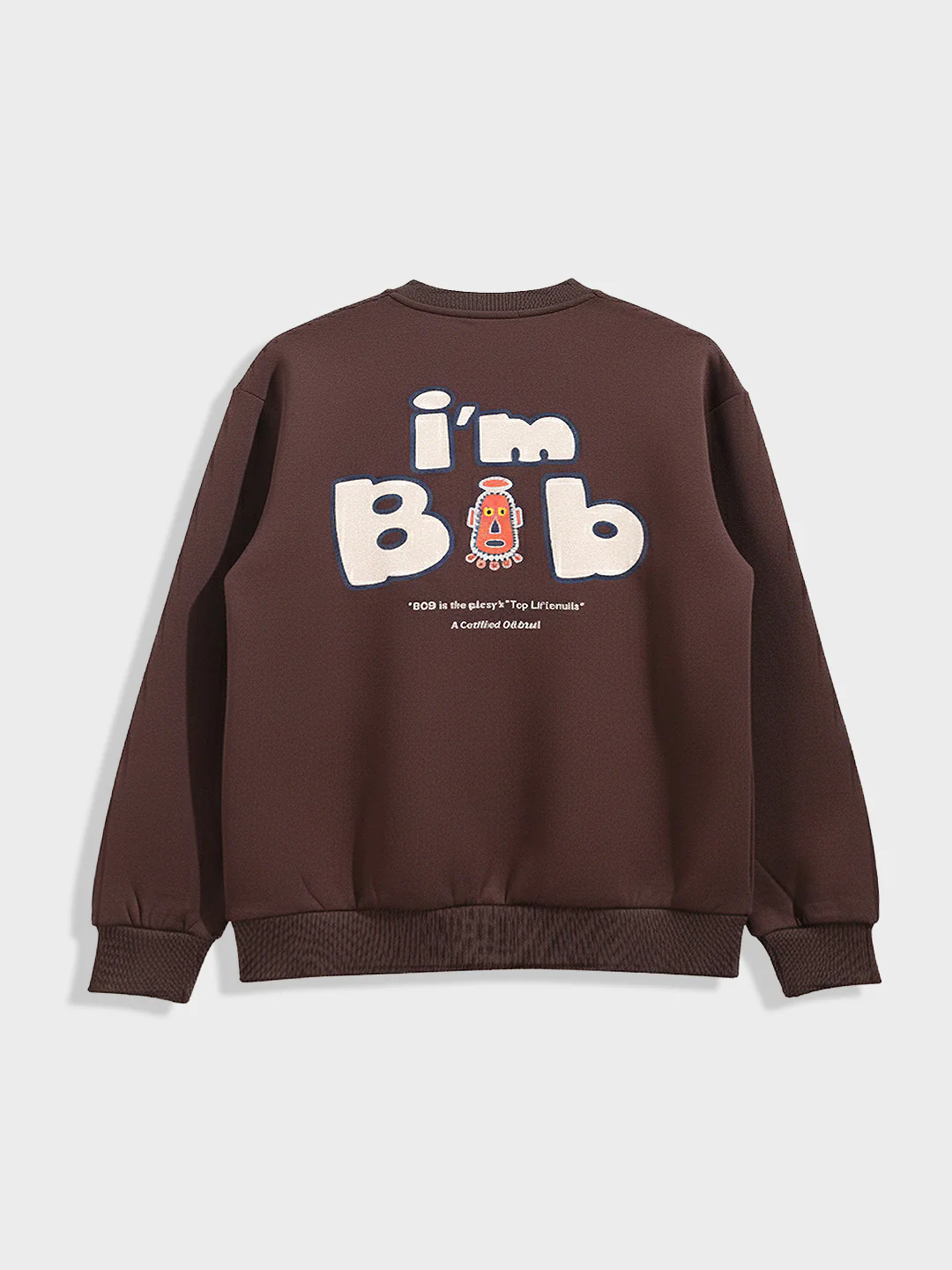Men's Brown Relaxed Fit Embroided Casual Sweatshirt - Image 4