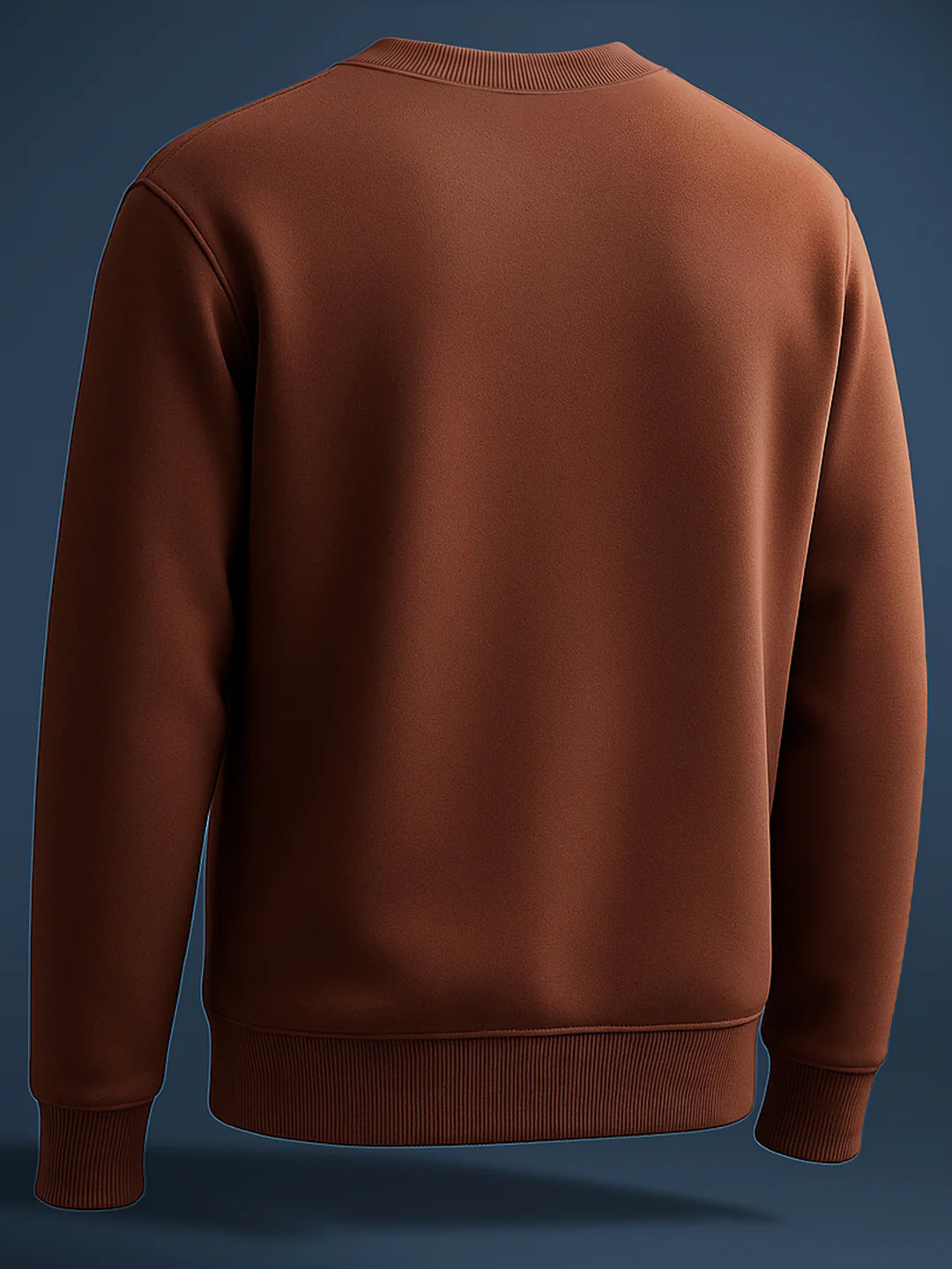Men's Brown Relaxed Fit Embroided Casual Sweatshirt - Image 2