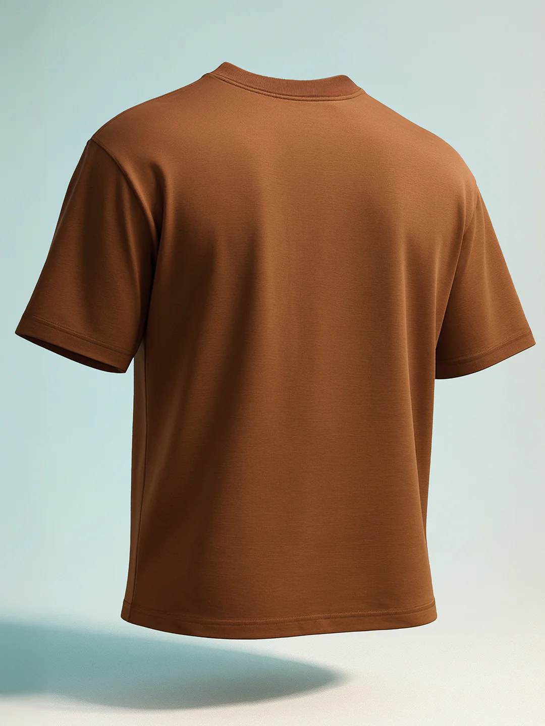 Men's Brown Relaxed Fit Graphic Printed 240 GSM Casual T-Shirt - Image 3