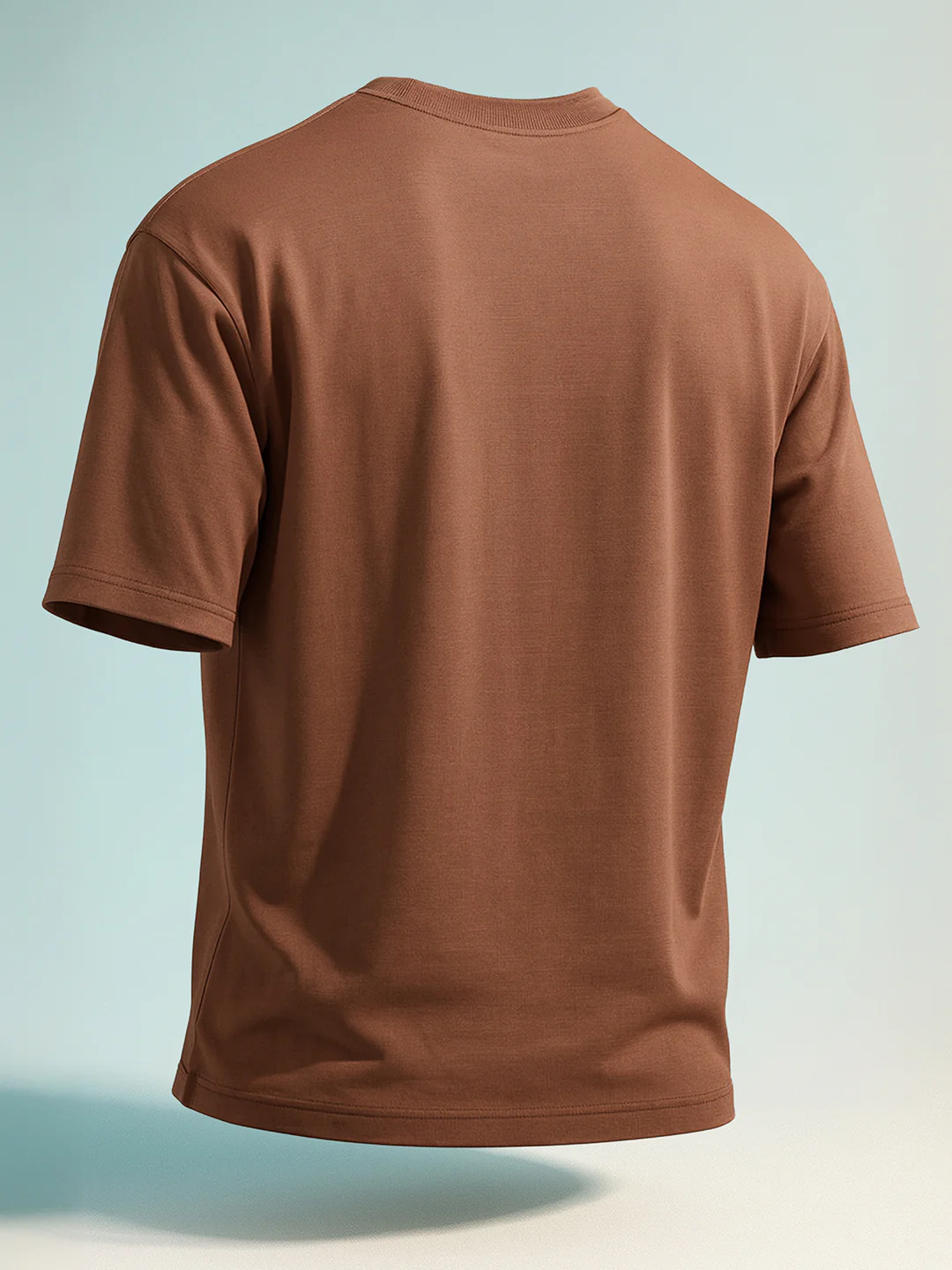 Men's Brown Relaxed Fit Graphic Printed 240 GSM Casual T-Shirt - Image 3