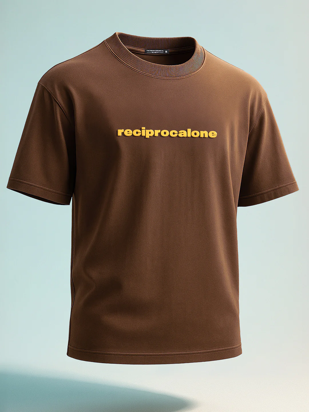 Men's Brown Relaxed Fit Graphic Printed 240 GSM Street Wear T-Shirt - Image 2