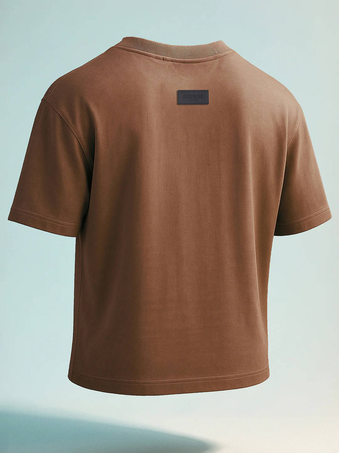 Men's Brown Relaxed Fit Graphic Printed 240 GSM Street Wear T-Shirt - Image 3