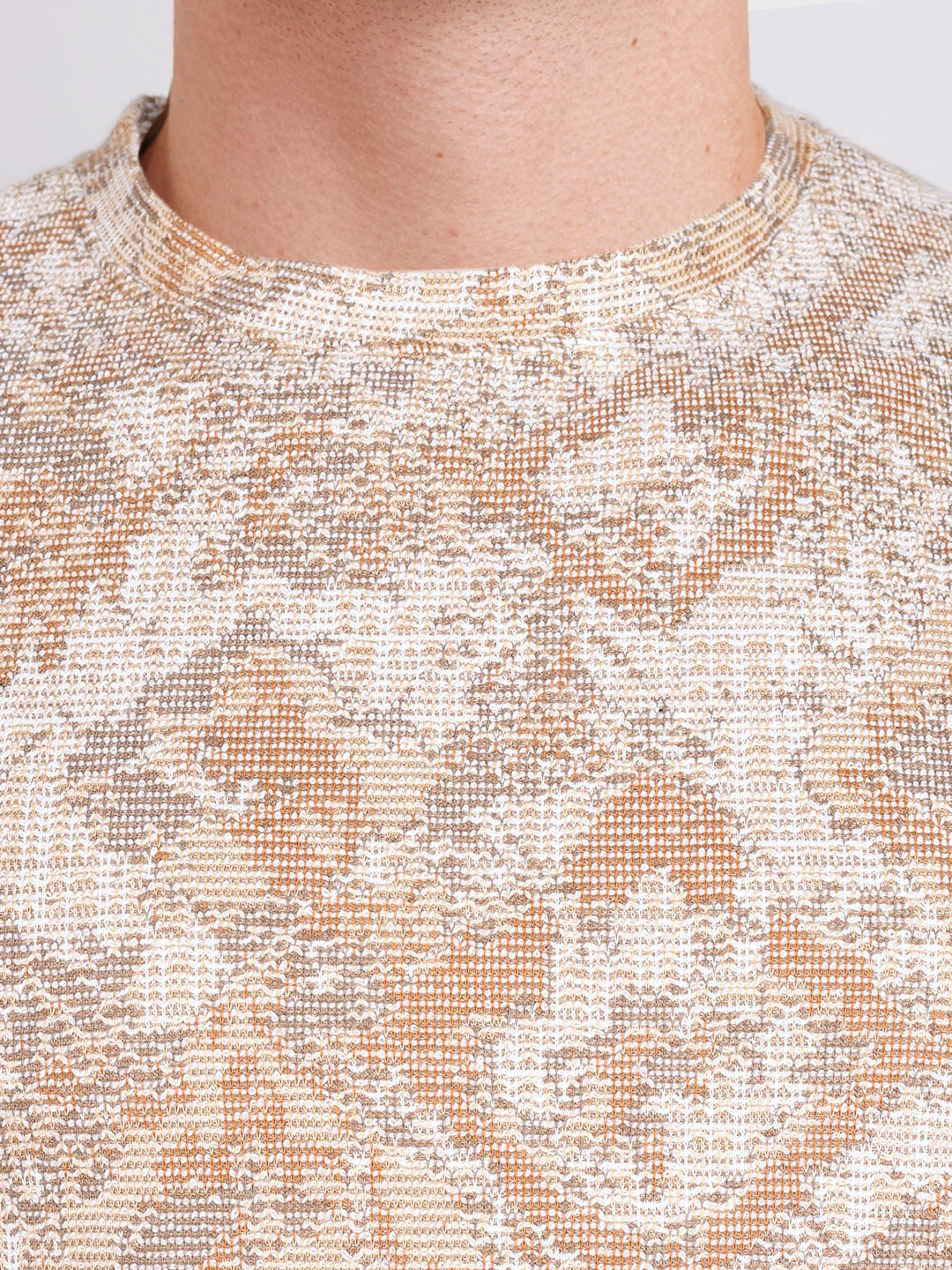 Men's Brown Relaxed Fit Printed Resort Wear T-Shirt - Image 7