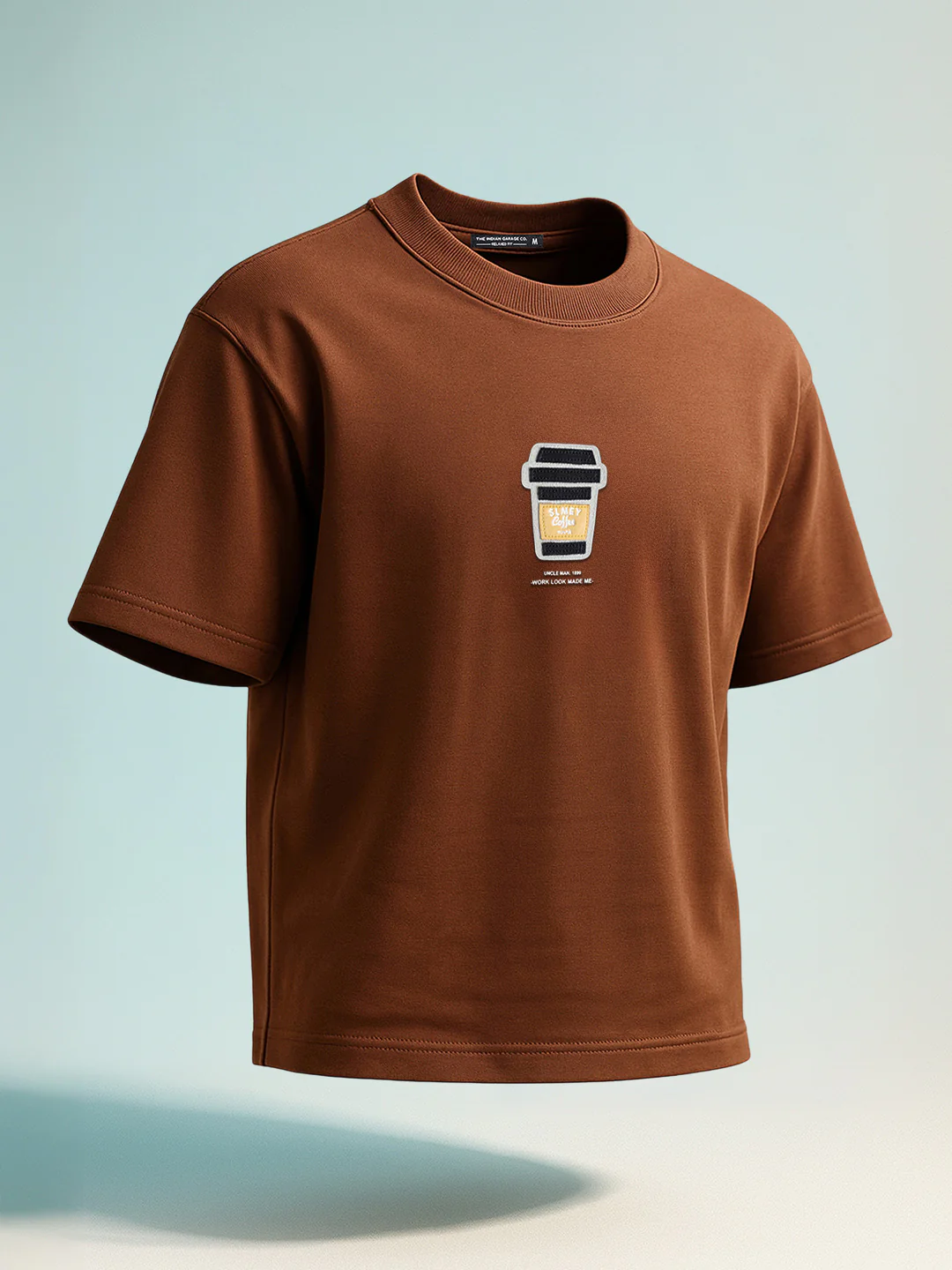 Men's Brown Relaxed Fit Printed 240 GSM Street Wear T-Shirt - Image 2
