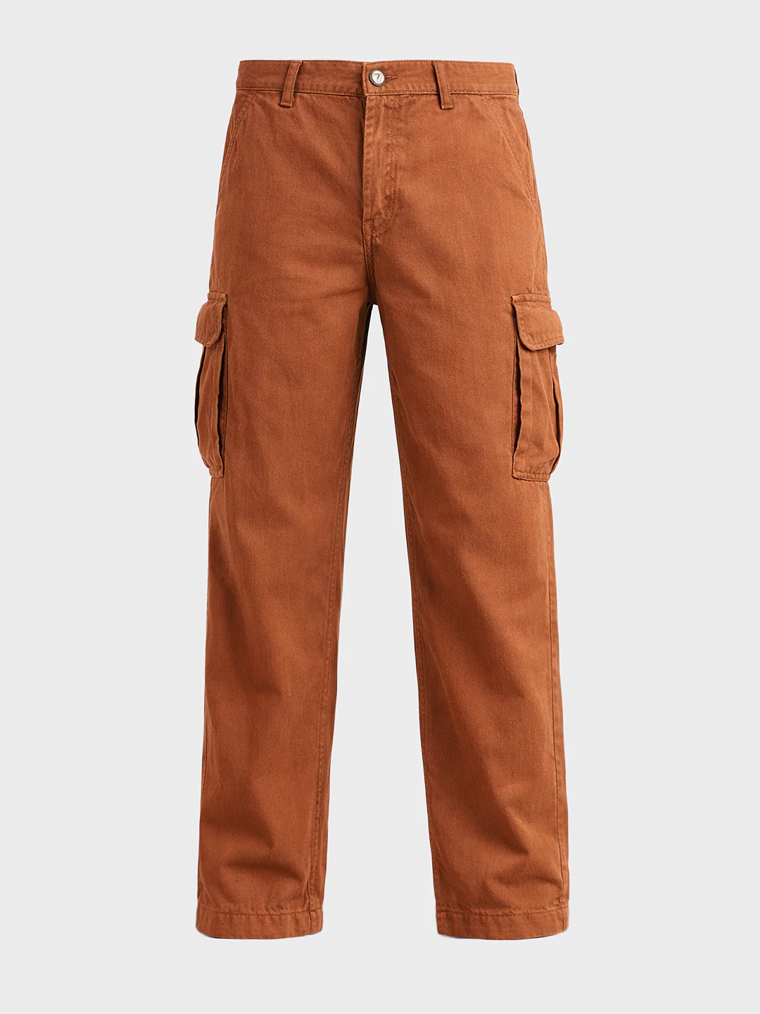 Men's Brown Relaxed Fit Solid Casual Jeans - Image 4