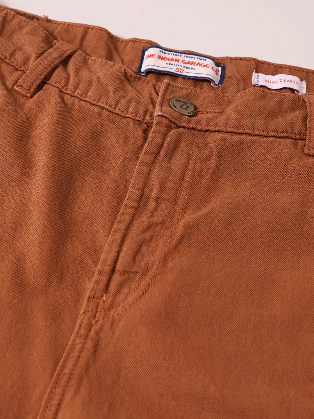 Men's Brown Relaxed Fit Solid Casual Jeans - Image 6