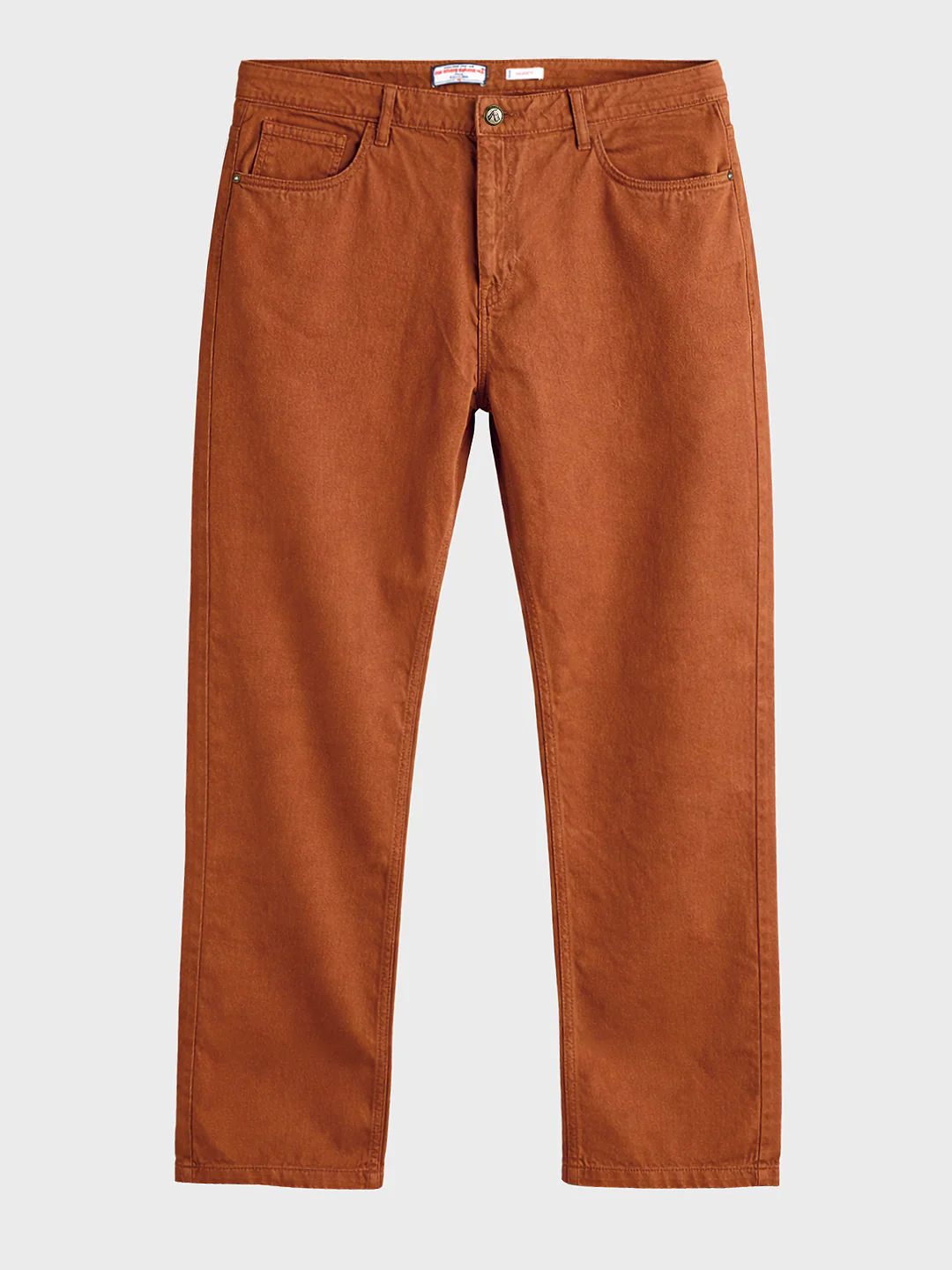 Men's Brown Relaxed Fit Solid Casual Jeans - Image 5