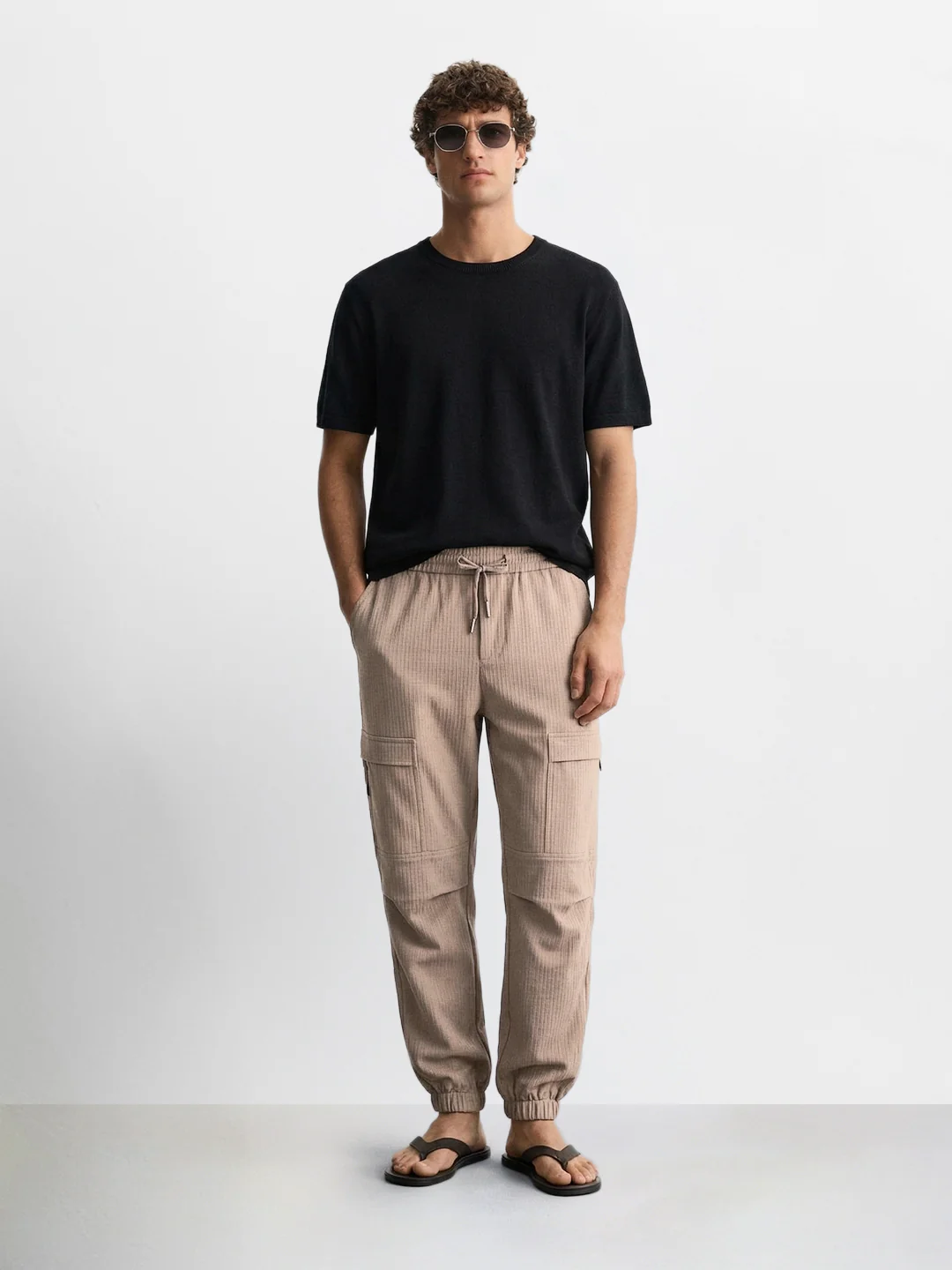 Men's Brown Relaxed Fit Solid Casual Joggers - Image 5