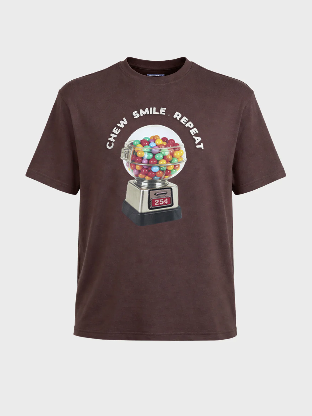 Men's Brown Relaxed Fit Printed Casual T-Shirt - Image 5