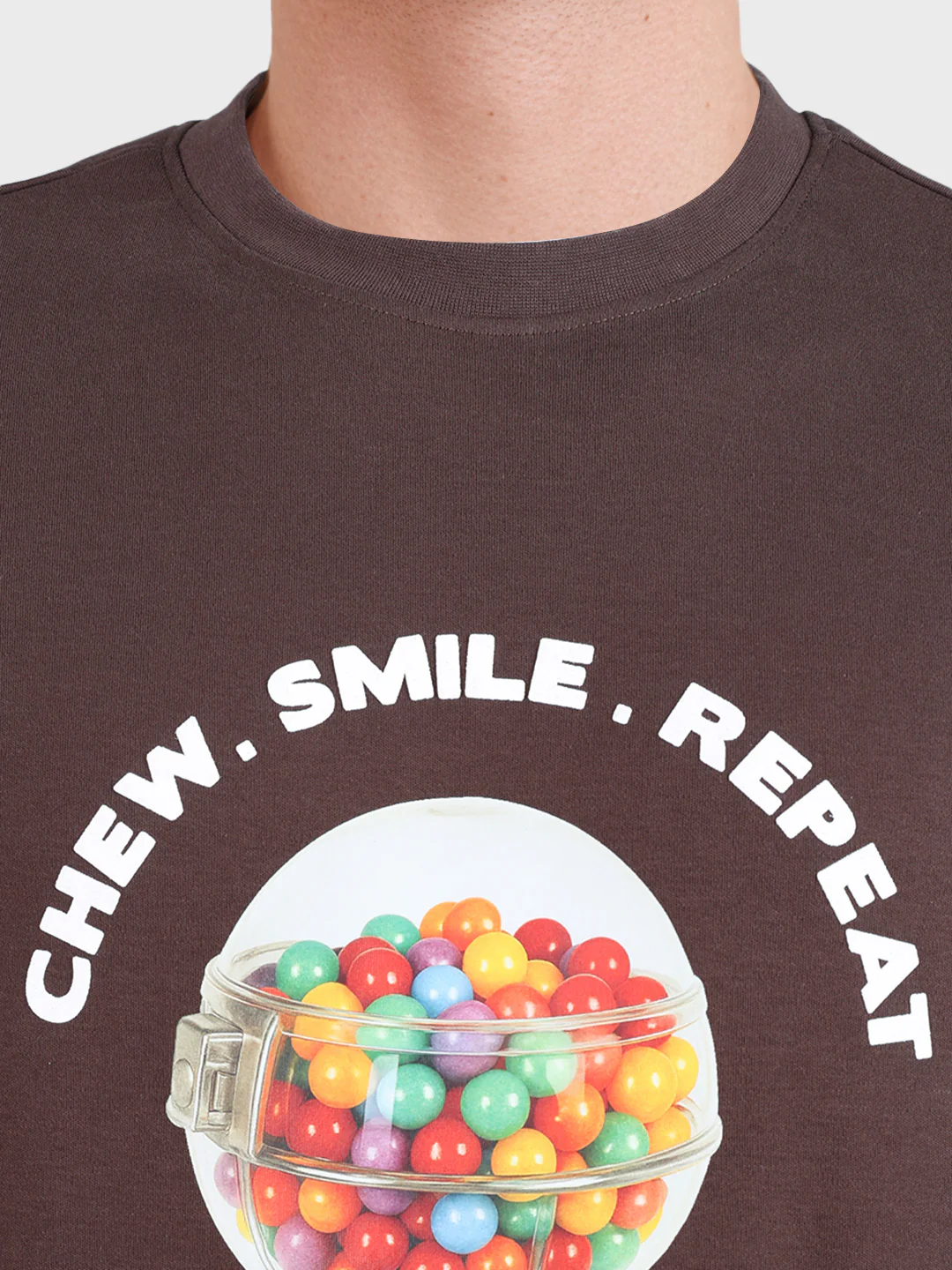 Men's Brown Relaxed Fit Printed Casual T-Shirt - Image 7