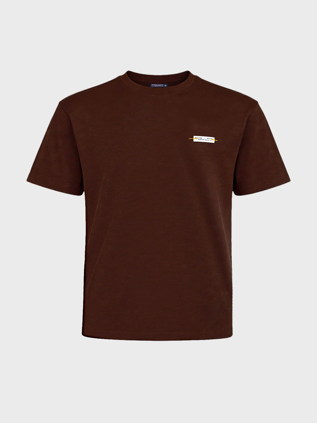 Men's Brown Relaxed Fit Solid Casual T-Shirts - Image 4